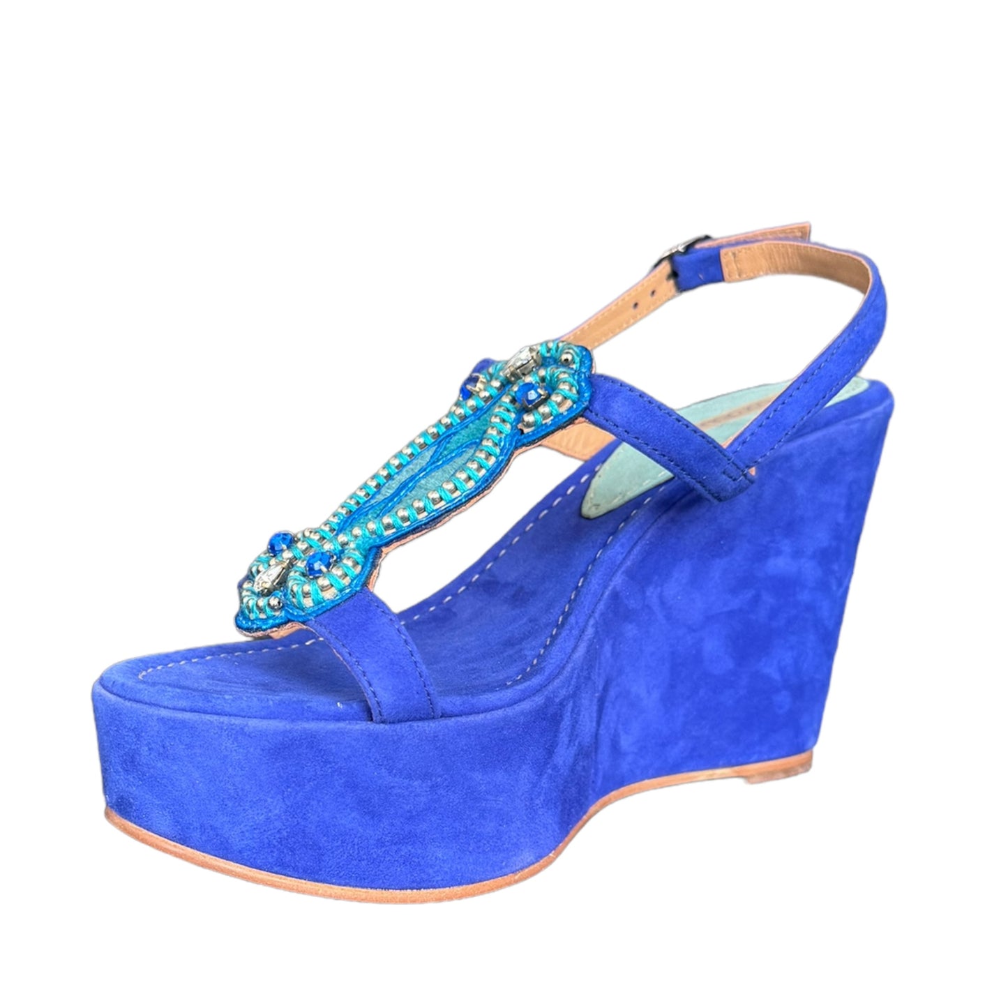 Zeppa tessuto blu Coral blue