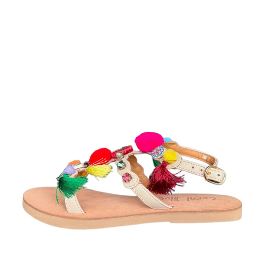 Sandalo pompon Coral blue