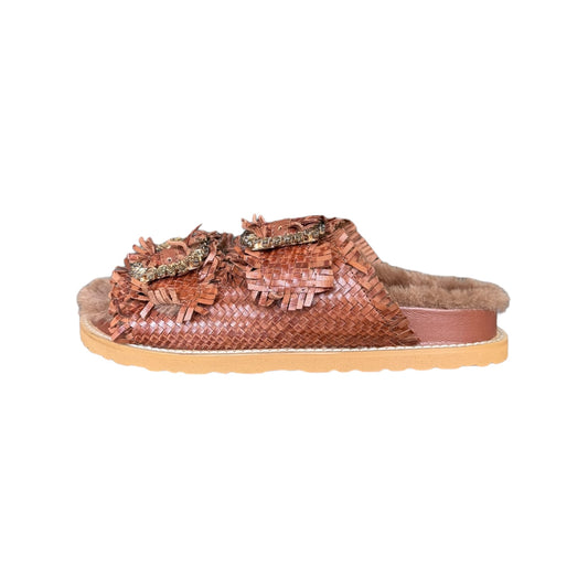 Ciabatta pell Coral Blue